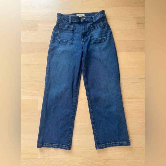 Madewell Emmett Wide-Leg Jeans High Rise Petite Size 28 Medium Wash - Picture 3 of 9